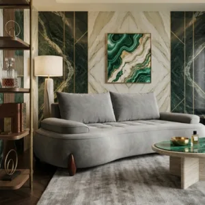 Modern Curved Fabric Sofa Set – Designer Comfort Series (2 & 3 Seater Options)