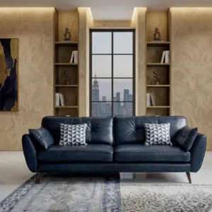 Modern Leather Finish Sofa Set – 3 Seater, 3+2 & 3+1+1 Options