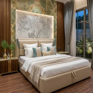 Luxury Designer Bed with Hydraulic Storage – King, Queen & Double Size