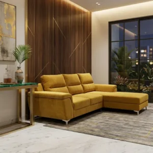 Modern L-Shape Sofa Set with Premium Fabric – 3 Seater, 3+2 & L Shape Options