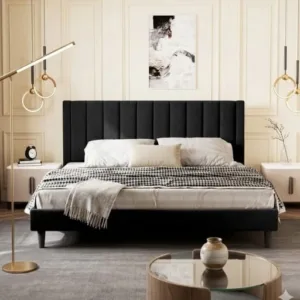 Luxury Upholstered Bed Cot with Storage