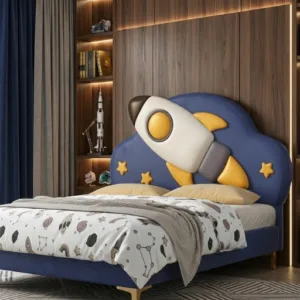 Kids Rocket Design Bed with Headboard – Single, Double, Queen & King Size
