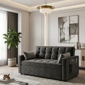 Akenek Sofa Cum Bed | L Shape 2+L, 3+L & 3 Seater Convertible Sofa | Modern Foldable Couch for Living Room