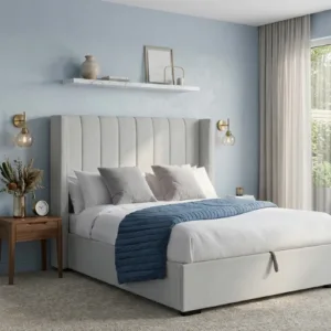 Luxury Upholstered Storage Bed with Headboard – King, Queen & Double Size