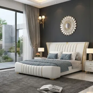 Luxury Designer Upholstered Bed with Headboard – King, Queen & Double Size
