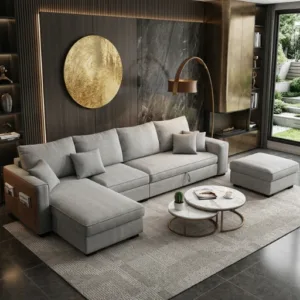 Indiana L Shape Fabric Sofa with Storage – 2+L & 3+L Sectional Sofa