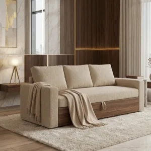 Monic 3 Seater Sofa – Modern Fabric Sofa for Living Room | Comfortable & Stylish Design